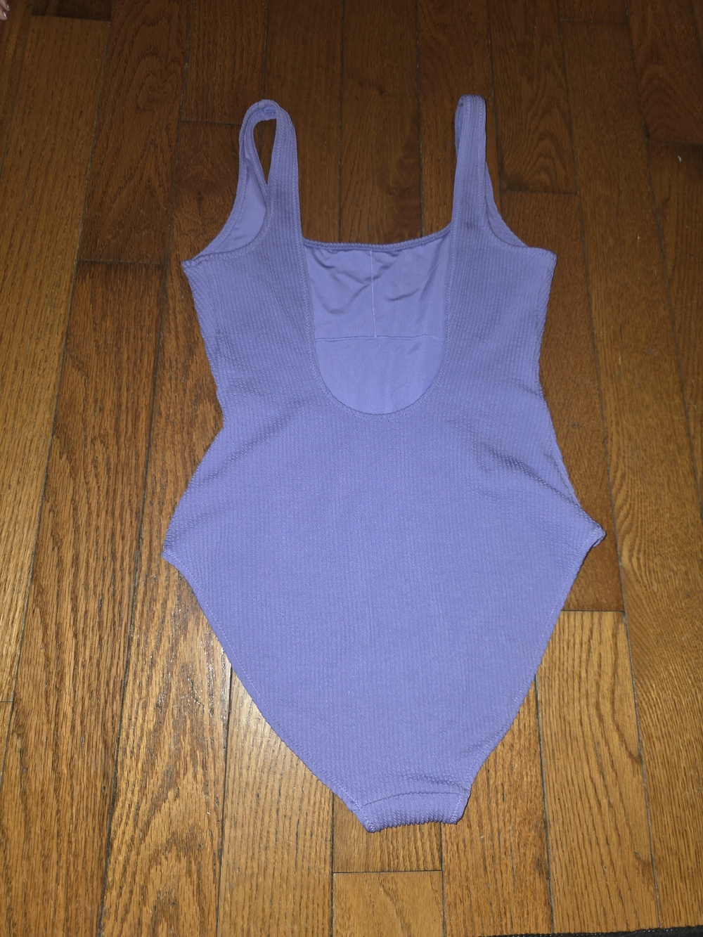 aerie Lavender Ribbed Scoop One-Piece - Picture 4 of 5